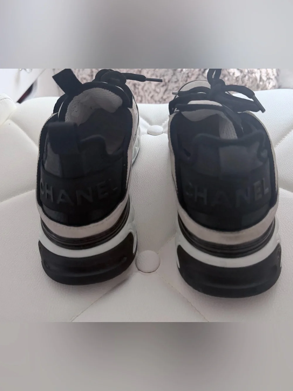 SOLD- Chanel Velvet Calfskin Mixed Fibers CC Sneakers- 41.5